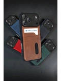 Newface Apple iPhone 17 Pro Max Sara Kartvizitli Deri Kılıf - Taba