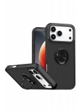 Newface Apple iPhone 17 Pro Montreal Yüzüklü Silikon Kapak - Siyah