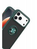 Newface Apple iPhone 17 Pro Montreal Yüzüklü Silikon Kapak - Yeşil