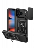 Newface Apple iPhone 17 Pro Pars Lens Yüzüklü Silikon - Siyah