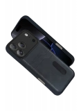 Newface Apple iPhone 17 Pro Sara Kartvizitli Deri Kılıf - Siyah