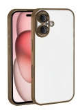 Newface Apple iPhone 17 Razer Lensli Silikon - Çöl Titanyum