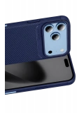 Newface Apple iPhone 18 Pro Auto Focus Karbon Kapak - Lacivert