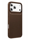 Newface Apple iPhone 18 Pro Max Auto Focus Karbon Kapak - Kahverengi