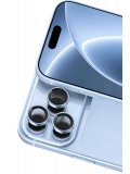 Newface Apple iPhone 18 Pro Max Raze Metal Kamera Lens - Açık Mavi