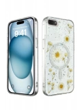 Newface Apple iPhone 7 Kılıf Daisy Simli Magsafe Kapak - Gümüş