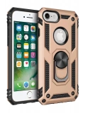 Newface Apple iPhone 7 Kılıf Sofya Yüzüklü Silikon Kapak - Gold