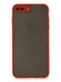 Newface Apple iPhone 7 Plus Kılıf Montreal Silikon Kapak - Kırmızı