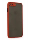 Newface Apple iPhone 7 Plus Kılıf Montreal Silikon Kapak - Kırmızı