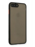 Newface Apple iPhone 7 Plus Kılıf Montreal Silikon Kapak - Siyah