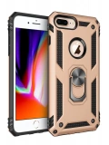Newface Apple iPhone 7 Plus Kılıf Sofya Yüzüklü Silikon Kapak - Gold