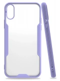 Newface Apple iPhone X Kılıf Platin Silikon - Lila