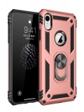 Newface Apple iPhone XR Kılıf Sofya Yüzüklü Silikon Kapak - Rose