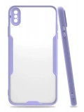 Newface Apple iPhone XS Max Kılıf Platin Silikon - Lila