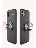 Newface Apple iPhone XS Max Kılıf Range Yüzüklü Silikon - Mavi