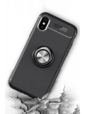 Newface Apple iPhone XS Max Kılıf Range Yüzüklü Silikon - Mavi