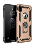 Newface Apple iPhone XS Max Kılıf Sofya Yüzüklü Silikon Kapak - Gold
