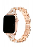 Newface Apple Watch 38mm Node Taşlı Kordon - Siyah