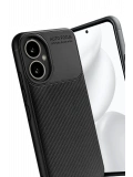 Newface Honor 400 Kılıf Auto Focus Karbon Kapak - Siyah