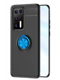 Newface Huawei P40 Kılıf Range Yüzüklü Silikon - Siyah-Mavi