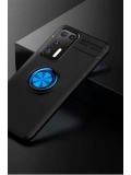 Newface Huawei P40 Kılıf Range Yüzüklü Silikon - Siyah-Mavi