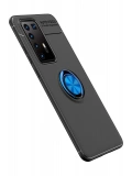 Newface Huawei P40 Pro Kılıf Range Yüzüklü Silikon - Siyah-Mavi