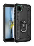 Newface Huawei Y5P Kılıf Sofya Yüzüklü Silikon Kapak - Siyah