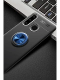 Newface Huawei Y6P Kılıf Range Yüzüklü Silikon - Siyah-Mavi