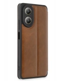 Newface Oppo A38 Kılıf Flip Cover - Taba