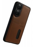 Newface Oppo A38 Sara Kartvizitli Deri Kılıf - Taba