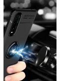 Newface Oppo Find X2 Kılıf Range Yüzüklü Silikon - Siyah