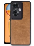 Newface Oppo Reno 11F Kılıf Aras Deri Kapak - Taba