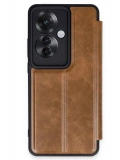 Newface Oppo Reno 11F Kılıf Flip Cover - Taba