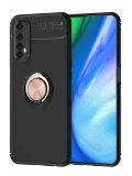 Newface Realme 7 Kılıf Range Yüzüklü Silikon - Siyah-Gold