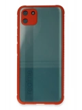 Newface Realme C11 Kılıf Miami Şeffaf Silikon - Kırmızı