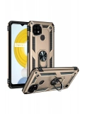 Newface Realme C21 Kılıf Sofya Yüzüklü Silikon Kapak - Gold