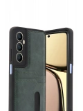 Newface Realme C65 Sara Kartvizitli Deri Kılıf - Yeşil