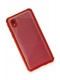 Newface Samsung Galaxy A01 Core Kılıf Miami Şeffaf Silikon - Kırmızı