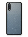 Newface Samsung Galaxy A02 Kılıf Miami Şeffaf Silikon - Siyah