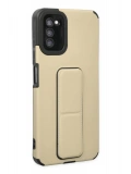 Newface Samsung Galaxy A03S Kılıf Mega Standlı Silikon - Gold