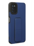 Newface Samsung Galaxy A03S Kılıf Mega Standlı Silikon - Mavi