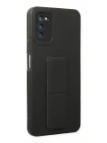 Newface Samsung Galaxy A03S Kılıf Mega Standlı Silikon - Siyah