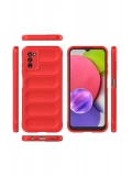 Newface Samsung Galaxy A03S Kılıf Optimum Silikon - Kırmızı