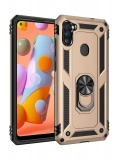 Newface Samsung Galaxy A11 Kılıf Sofya Yüzüklü Silikon Kapak - Gold