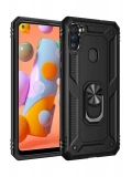 Newface Samsung Galaxy A11 Kılıf Sofya Yüzüklü Silikon Kapak - Siyah