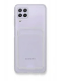Newface Samsung Galaxy A22 Kılıf Kart Şeffaf Silikon - Şeffaf