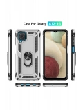Newface Samsung Galaxy A22 Kılıf Sofya Yüzüklü Silikon Kapak - Gümüş