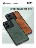 Newface Samsung Galaxy A36 Kılıf Aras Deri Kapak - Taba