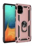 Newface Samsung Galaxy A71 Kılıf Sofya Yüzüklü Silikon Kapak - Rose