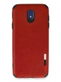 Newface Samsung Galaxy J7 Pro / J730 Kılıf Loop Deri Silikon - Kırmızı